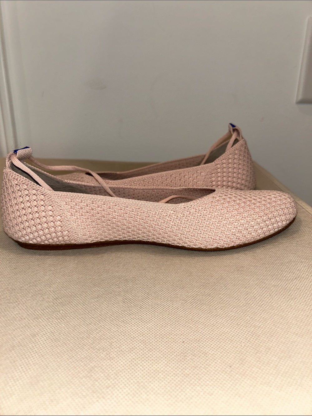 Rothy's The Square Wrap ballet flats in a light pink knit fabric, Size 7.5 - Picture 7 of 10